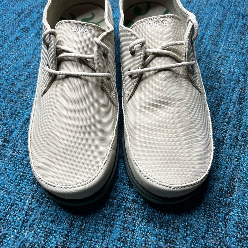 Olukai Honolulu Lace Mesh Casual Shoes in Cream and Green Mens 8.5 - Picture 3 of 9